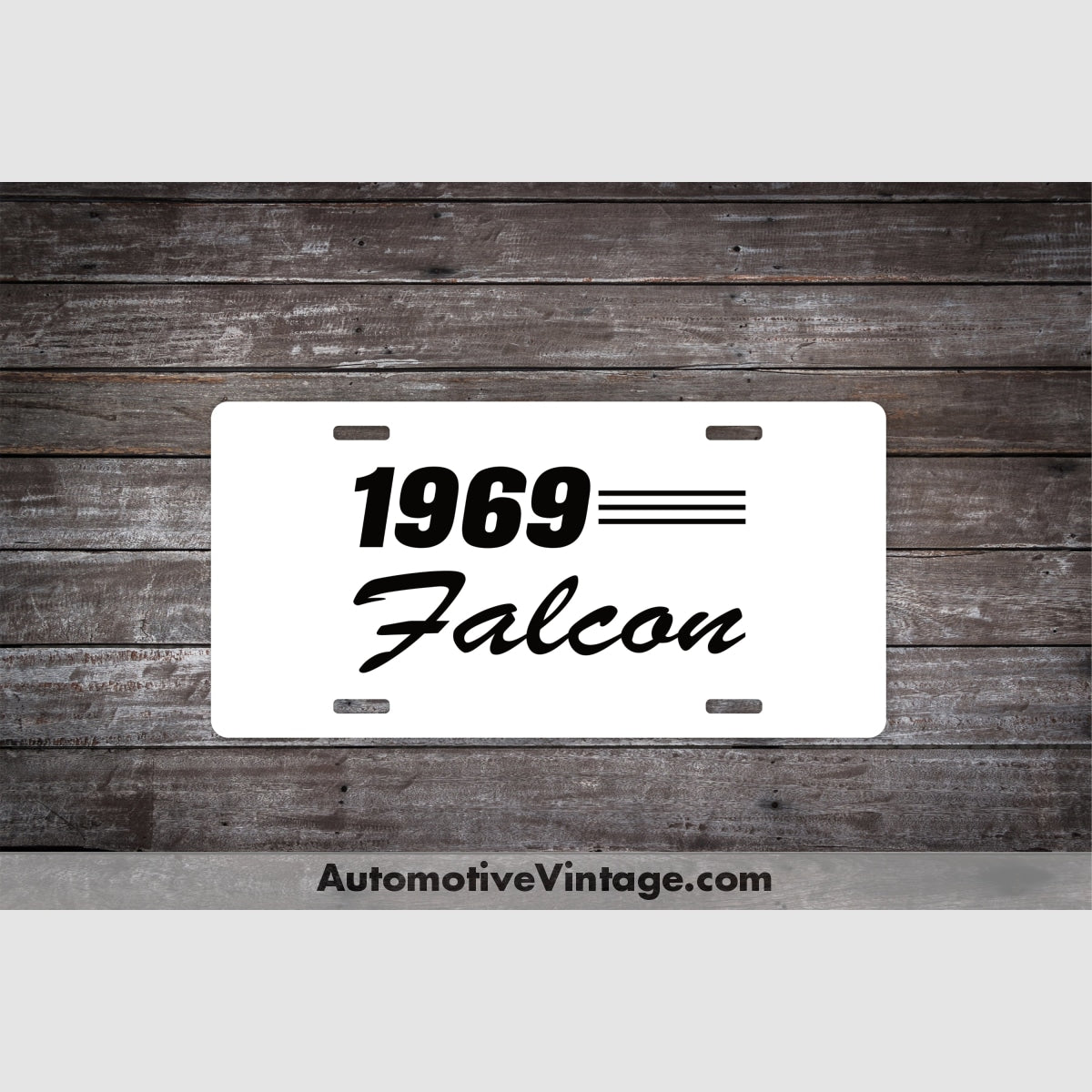 1969 Ford Falcon License Plate White With Black Text Car Model