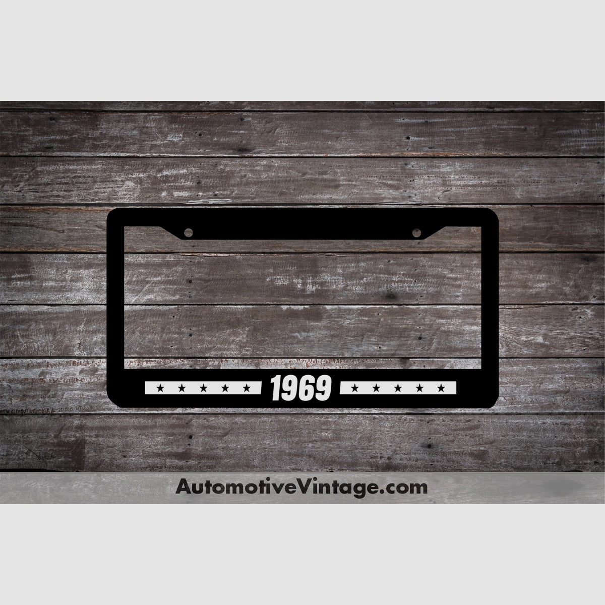 1969 Car Year License Plate Frame Black Frame - White Letters