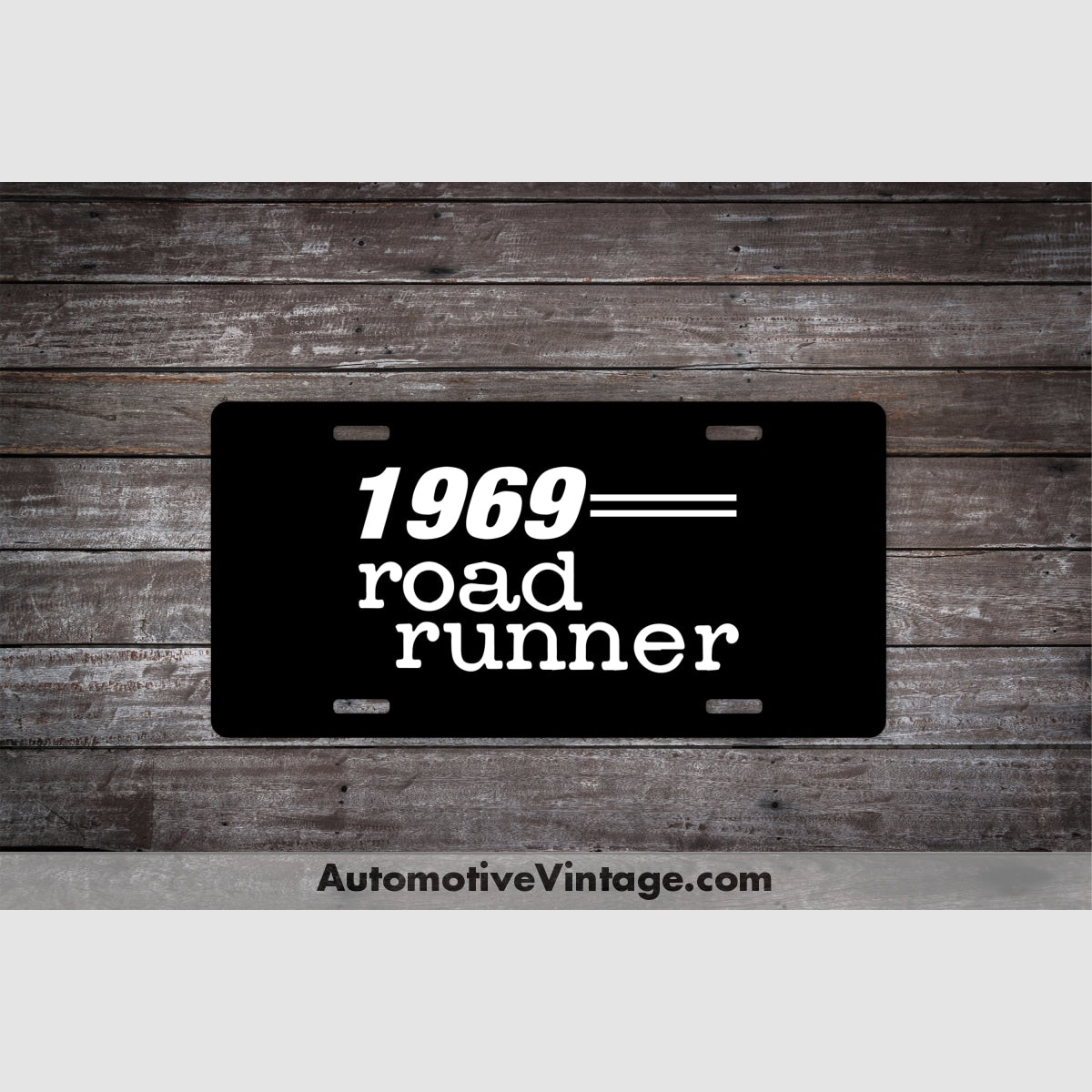 1969 Plymouth Roadrunner License Plate Black With White Text Car Model