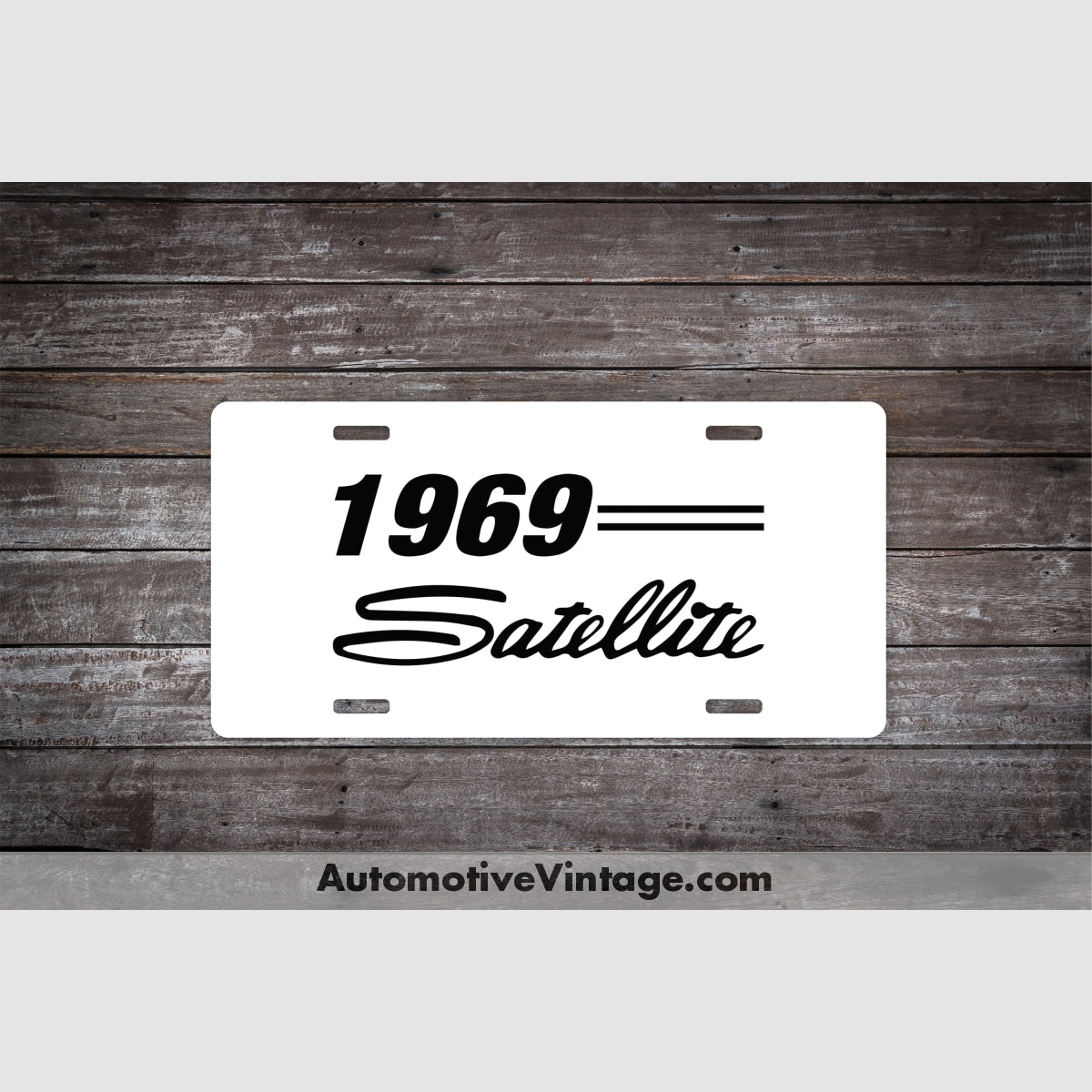 1969 Plymouth Satellite License Plate White With Black Text Car Model