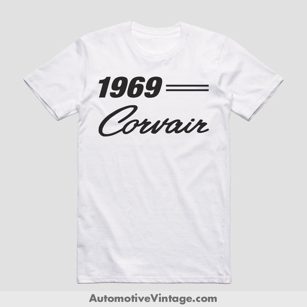 1969 Chevrolet Corvair Classic Car T-Shirt White / S Model T-Shirt