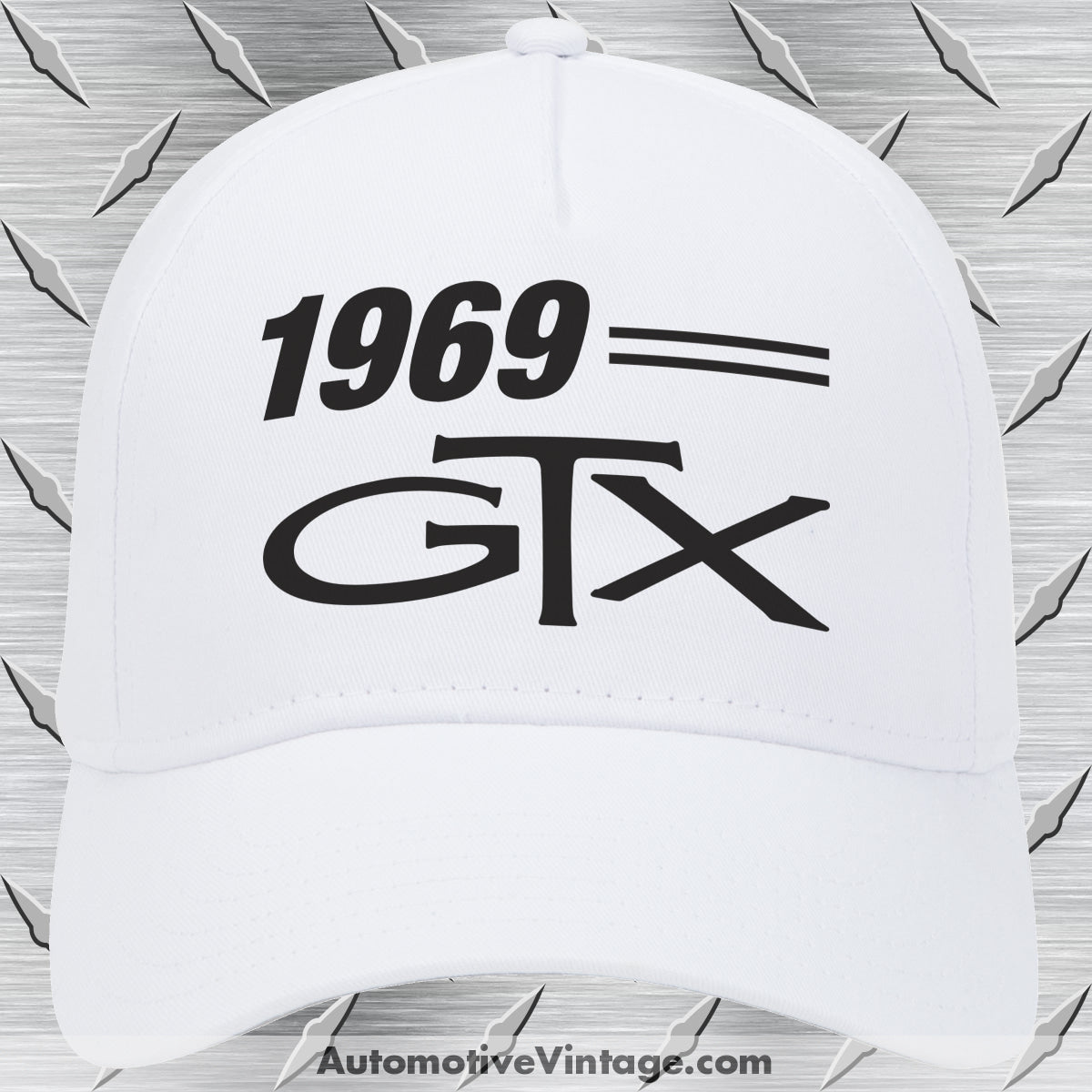 1969 Plymouth GTX Car Model Hat White Car Model Hat