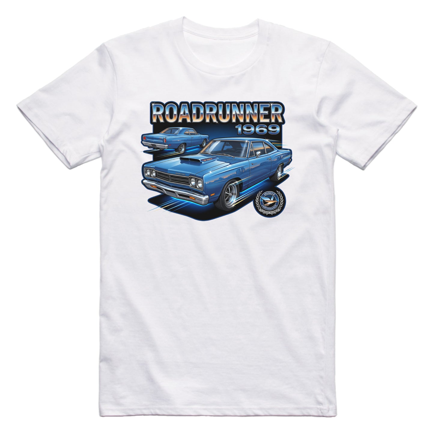 1969 69 Plymouth Roadrunner Retro Muscle Car T-shirt
