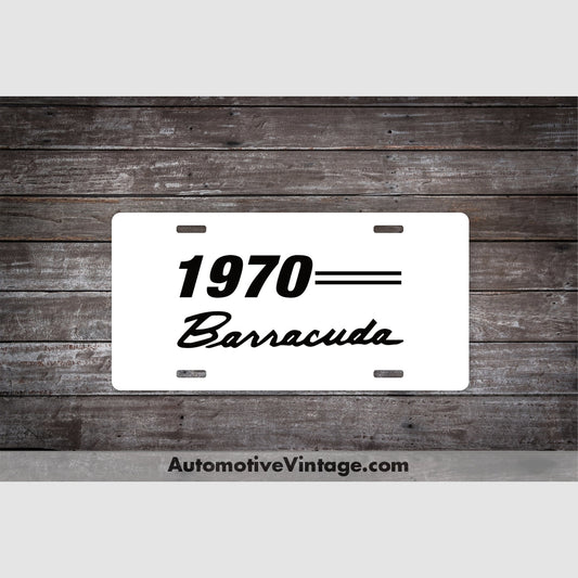 1970 Plymouth Barracuda License Plate White With Black Text Car Model