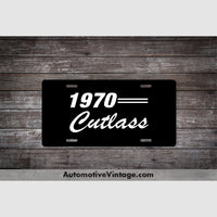 1970 Oldsmobile Cutlass License Plate Black With White Text Car Model