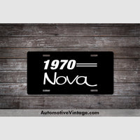 1970 Chevrolet Nova License Plate Black With White Text Car Model