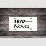 1970 Chevrolet Nova License Plate White With Black Text Car Model