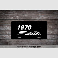1970 Plymouth Satellite License Plate Black With White Text Car Model