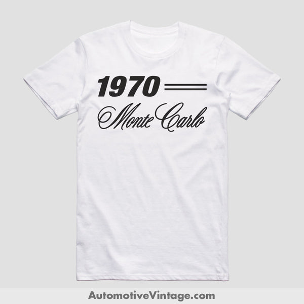 1970 Chevrolet Monte Carlo Classic Car T-Shirt White / S Model T-Shirt