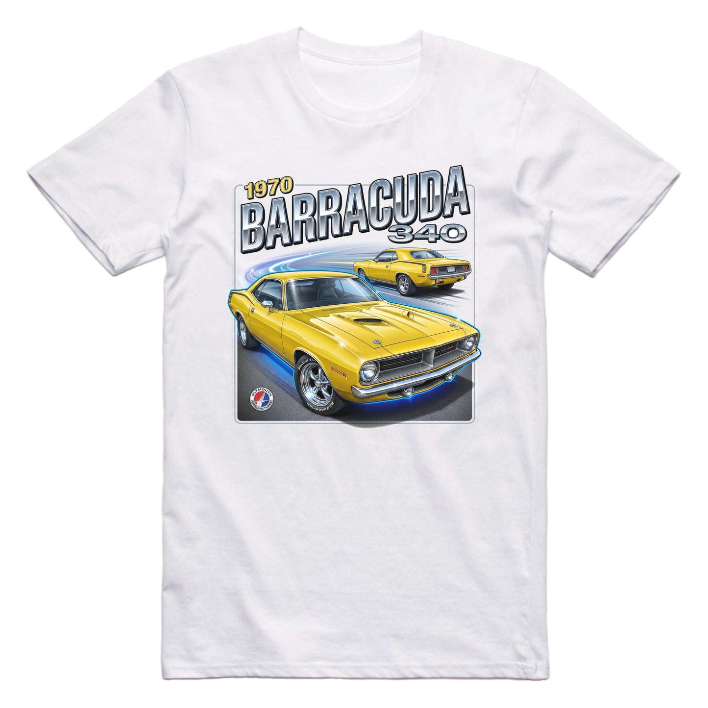 1970 70 Plymouth Barracuda 340 Retro Muscle Car T-shirt