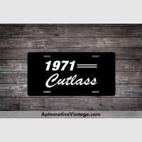 1971 Oldsmobile Cutlass License Plate Black With White Text Car Model