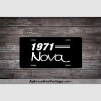 1971 Chevrolet Nova License Plate Black With White Text Car Model