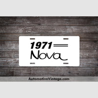1971 Chevrolet Nova License Plate White With Black Text Car Model