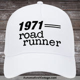 1971 Plymouth Road Runner Car Hat White Model