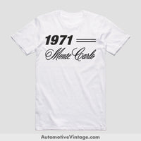 1971 Chevrolet Monte Carlo Classic Car T-Shirt White / S Model T-Shirt