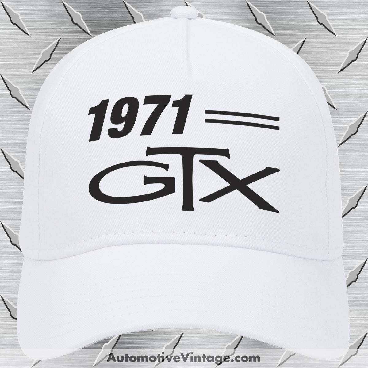 1971 Plymouth GTX Car Model Hat White Car Model Hat