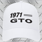 1971 Pontiac Gto Car Model Hat White
