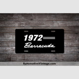 1972 Plymouth Barracuda License Plate Black With White Text Car Model