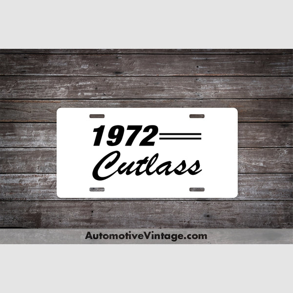 1972 Oldsmobile Cutlass License Plate White With Black Text Car Model