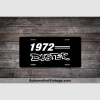 1972 Plymouth Duster License Plate Black With White Text Car Model