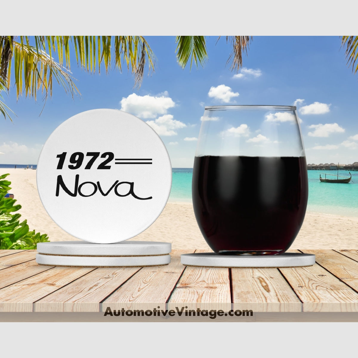 1972 Chevrolet Nova Drink Coaster Set Car Model