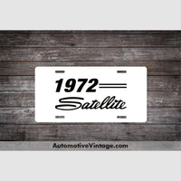 1972 Plymouth Satellite License Plate White With Black Text Car Model