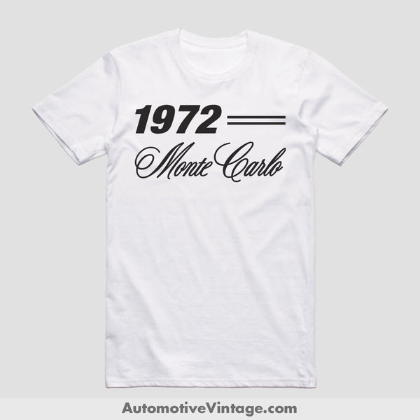 1972 Chevrolet Monte Carlo Classic Car T-Shirt White / S Model T-Shirt