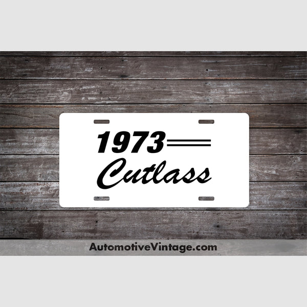 1973 Oldsmobile Cutlass License Plate White With Black Text Car Model