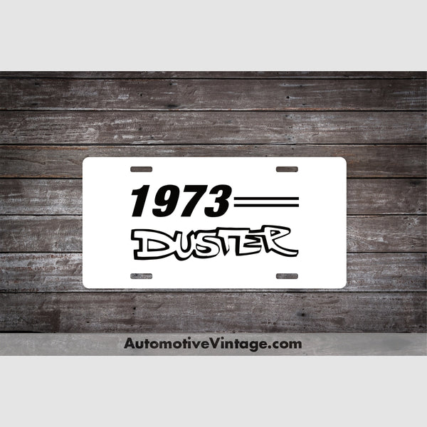 1973 Plymouth Duster License Plate White With Black Text Car Model