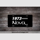 1973 Chevrolet Nova License Plate Black With White Text Car Model