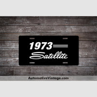 1973 Plymouth Satellite License Plate Black With White Text Car Model