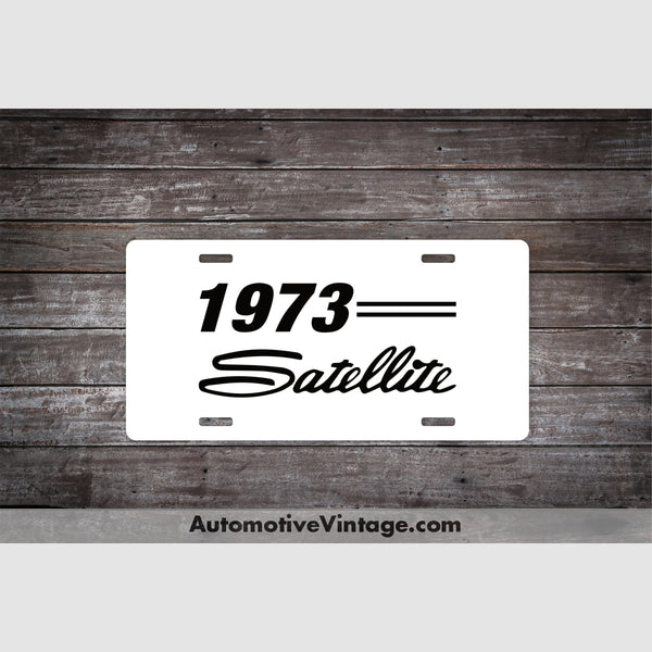 1973 Plymouth Satellite License Plate White With Black Text Car Model