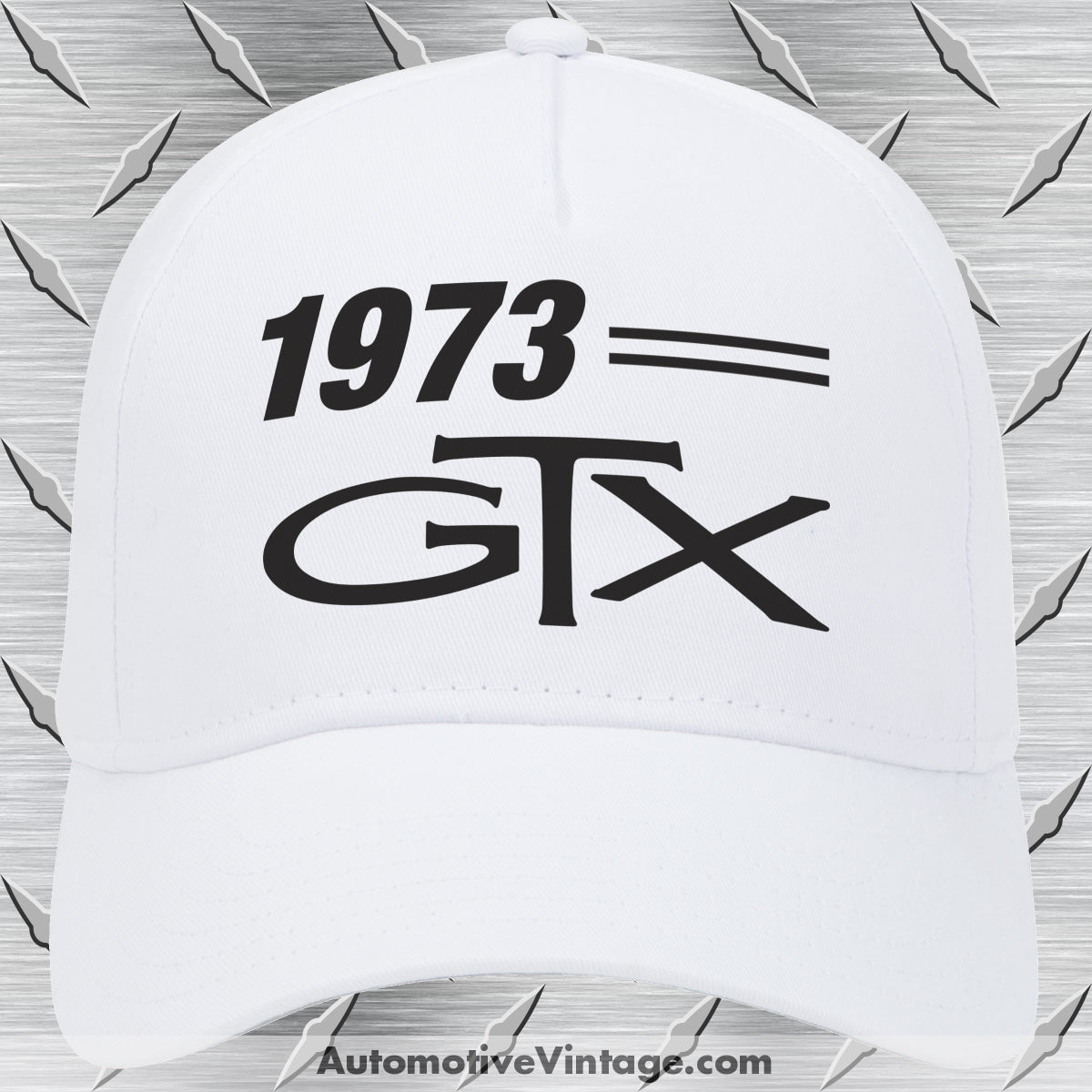 1973 Plymouth GTX Car Model Hat White Car Model Hat