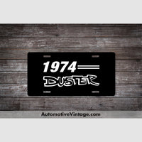 1974 Plymouth Duster License Plate Black With White Text Car Model