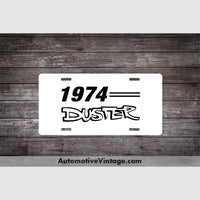 1974 Plymouth Duster License Plate White With Black Text Car Model