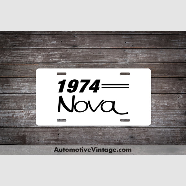 1974 Chevrolet Nova License Plate White With Black Text Car Model