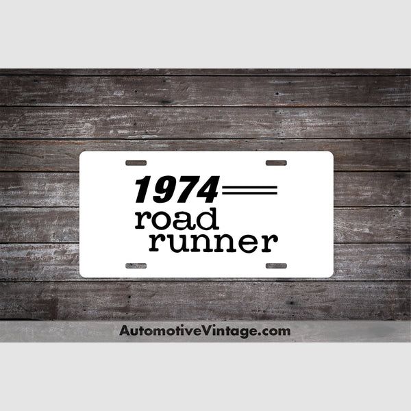 1974 Plymouth Roadrunner License Plate White With Black Text Car Model