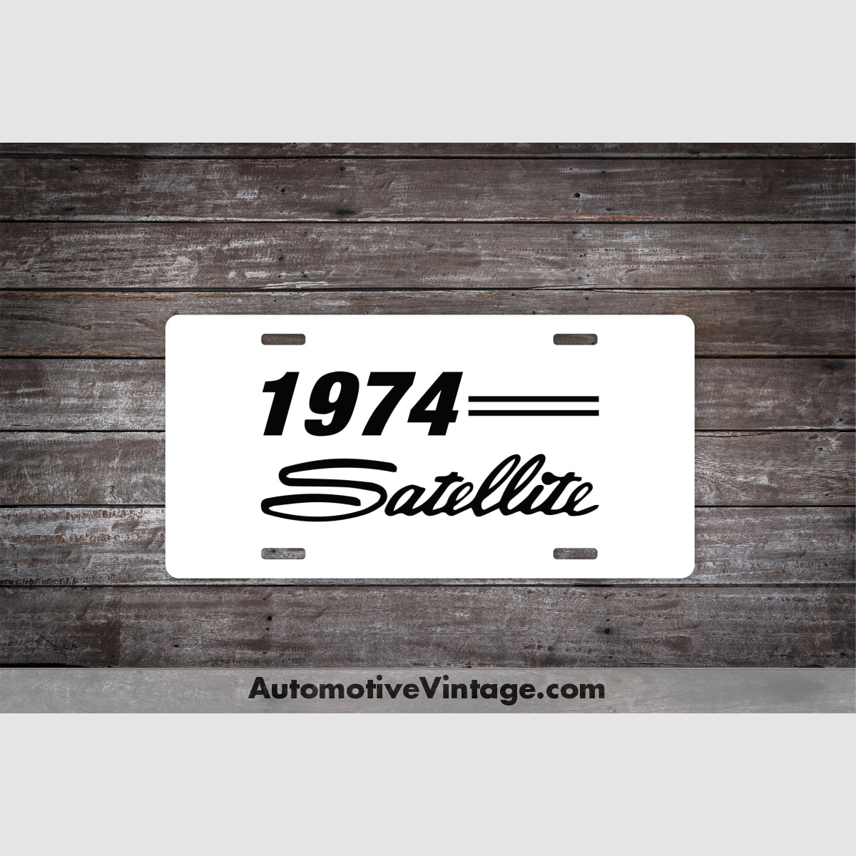 1974 Plymouth Satellite License Plate White With Black Text Car Model