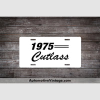 1975 Oldsmobile Cutlass License Plate White With Black Text Car Model