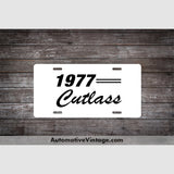 1977 Oldsmobile Cutlass License Plate White With Black Text Car Model