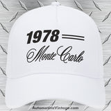 1978 Chevrolet Monte Carlo Classic Car Hat White Model