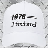 1978 Pontiac Firebird Car Model Hat White