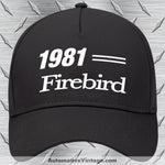 1981 Pontiac Firebird Car Model Hat Black