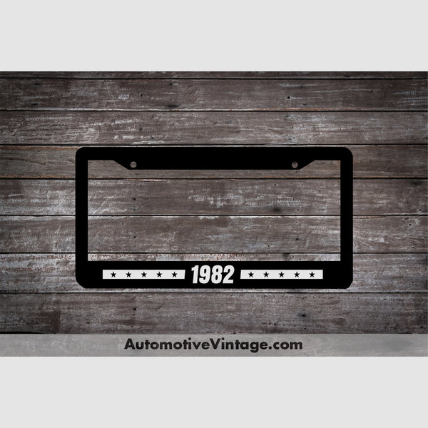 1982 Car Year License Plate Frame Black Frame - White Letters