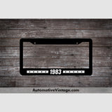 1983 Car Year License Plate Frame Black Frame - White Letters