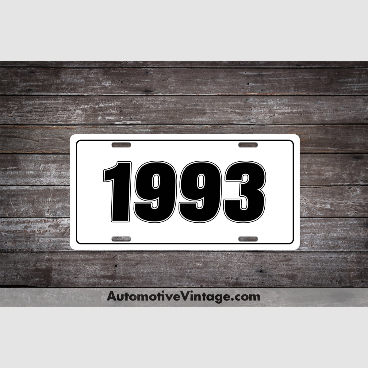 1993 Car Year License Plate White Plate with Black Text Car Year License Plate