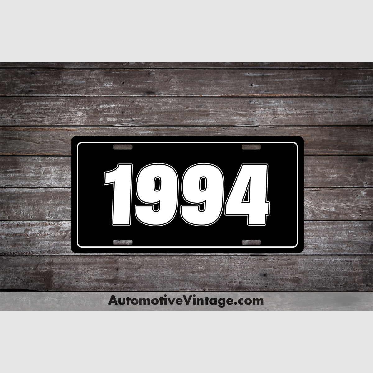 1994 Car Year License Plate Black Plate with White Text Car Year License Plate