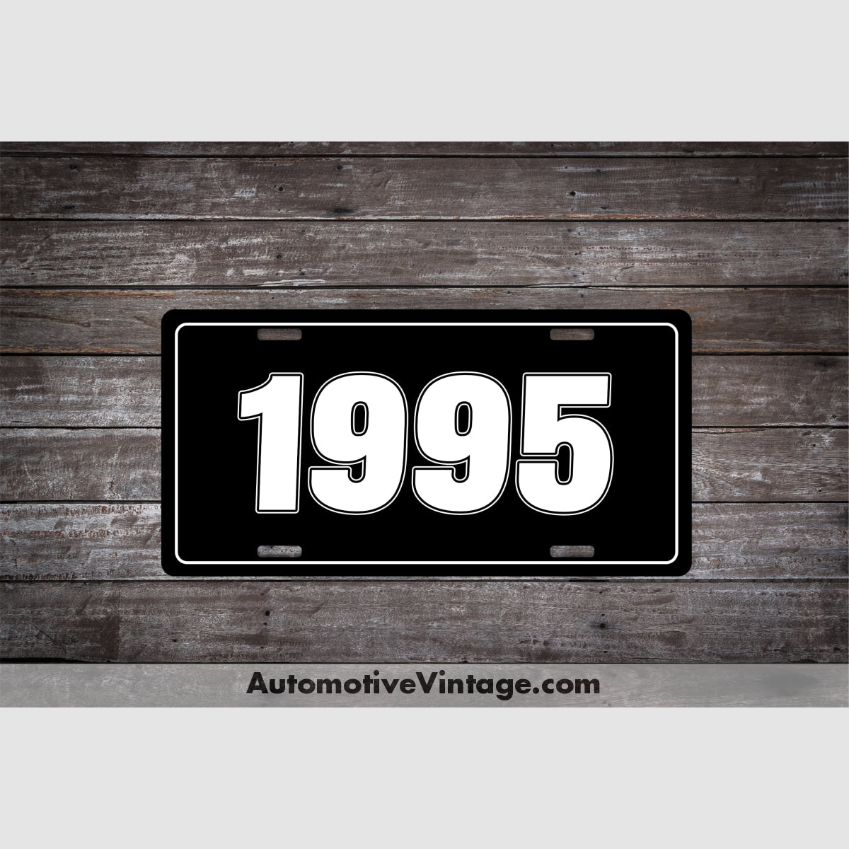 1995 Car Year License Plate Black Plate with White Text Car Year License Plate