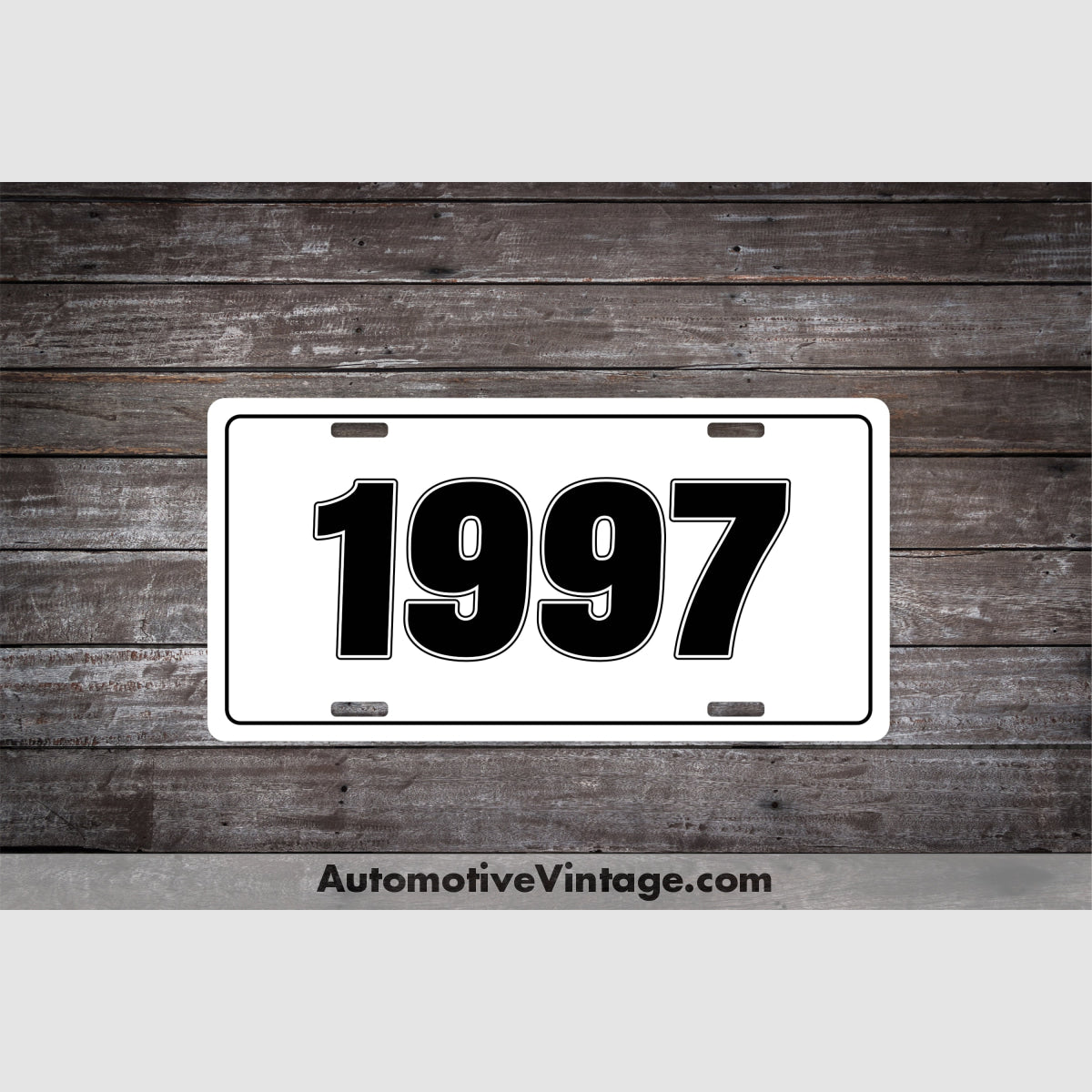 1997 Car Year License Plate White Plate with Black Text Car Year License Plate