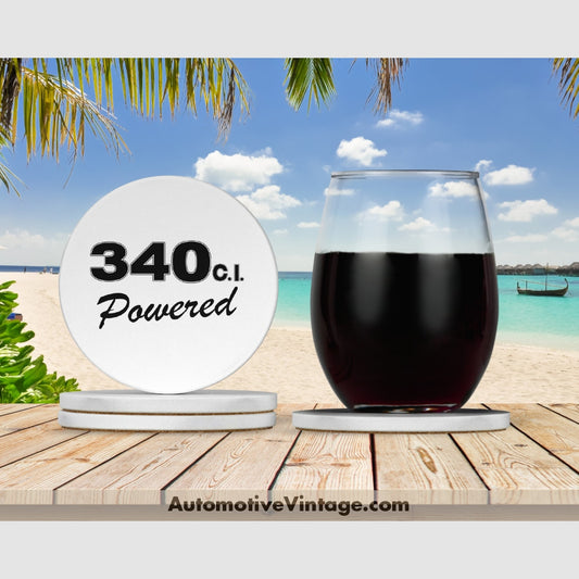 Plymouth 340 C.i. Powered Engine Size Drink Coaster Set Coasters